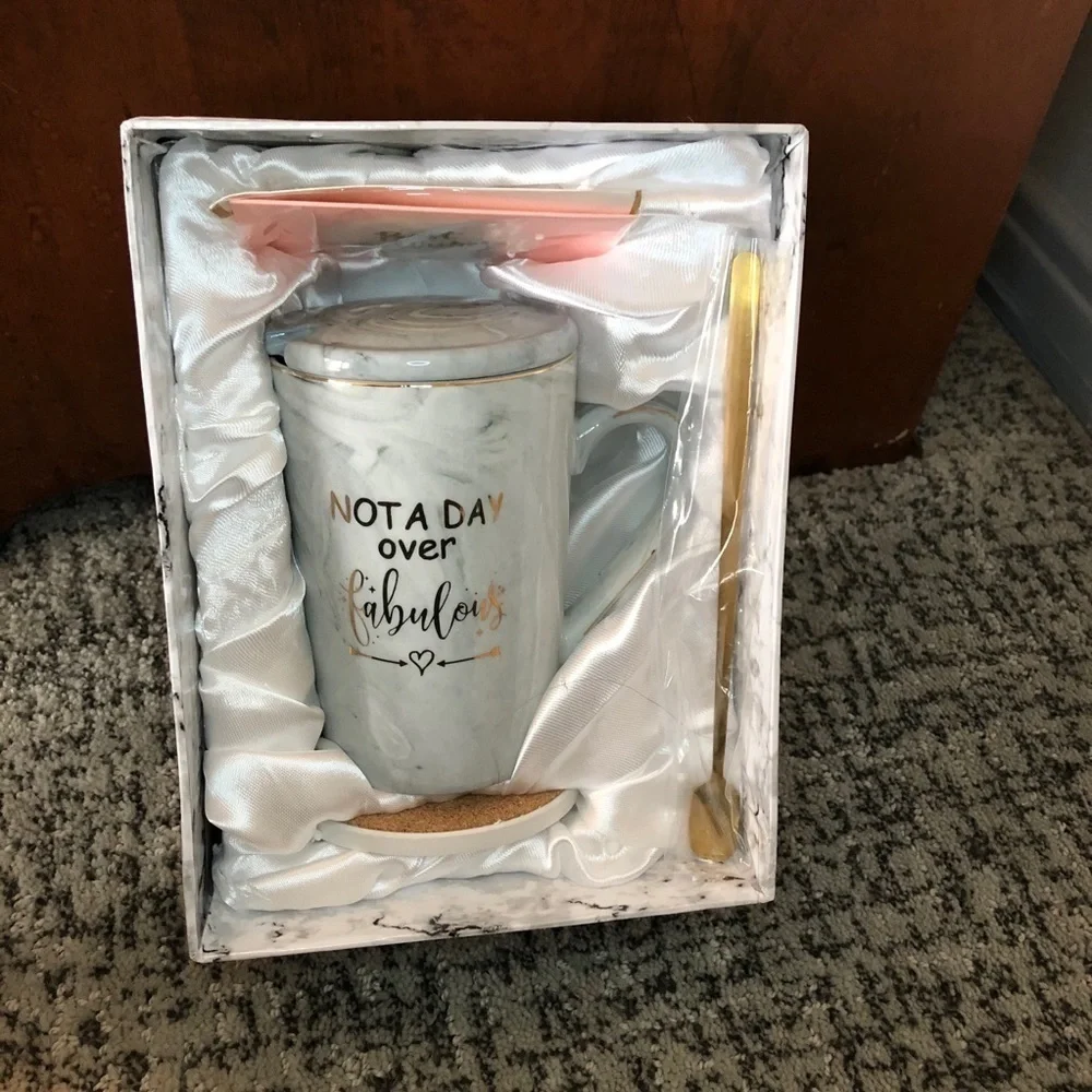 “Not A Day Over Fabulous” Mug, Coaster & Spoon Set